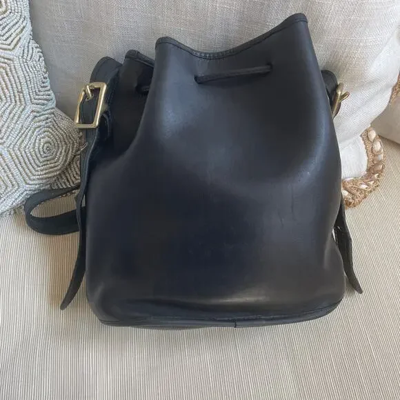Vintage Coach 9952 Lulu’s Legacy Bucket Bag | Black Leather Drawstring - Picture 7 of 7